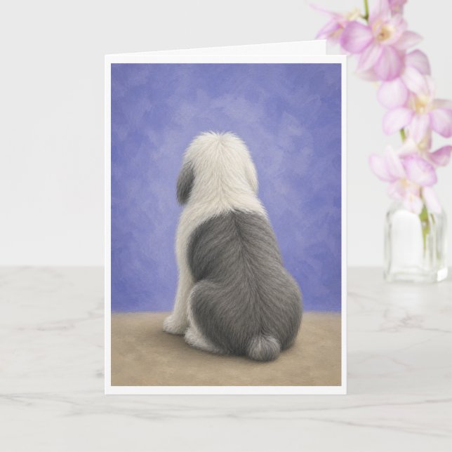 Cartão de Solidariedade do Cão de Pastoreio Inglês (Orquídea)
