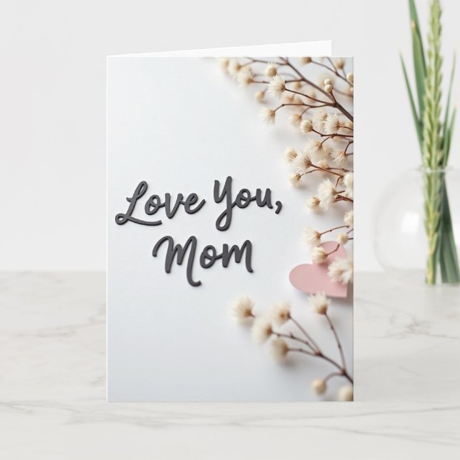 Cartão de Sombra com Roteiro "Eu Te Amo, Mãe" (Frente)