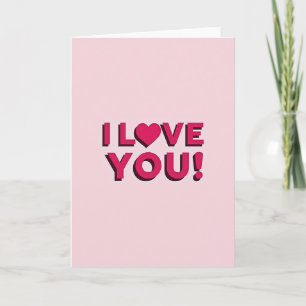 Cartão de Sombra Pink I Love You