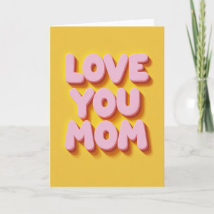 Cartão de Sombra Pink Love You Mom