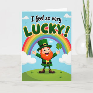 Cartão de Sorriso do Leprechaun Sortudo