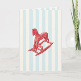 Cartão de stripes de cavalos vermelhos