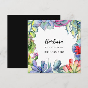 Cartão de suculência de Bridesmaid
