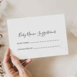 Cartão de Sugestões de Nome de Bebê Minimalista Si