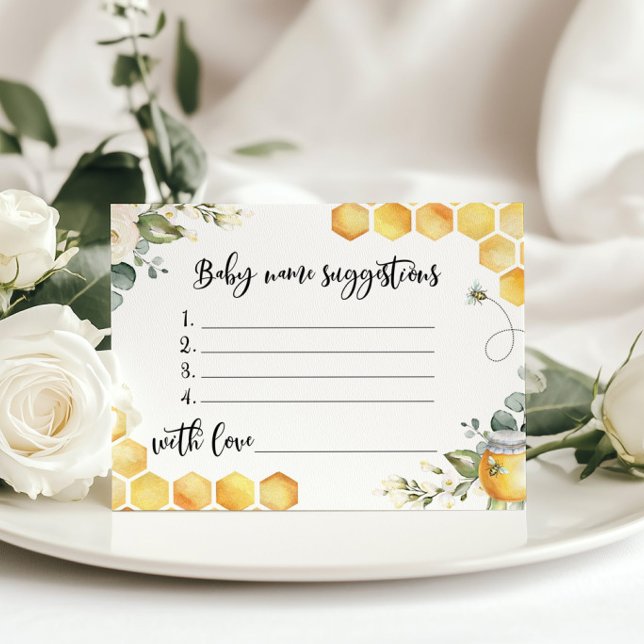 Cartão de sugestões de nomes de bebês de abelhas (Criador carregado)