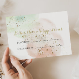 Cartão de Sugestões do Nome do Bebê do Confetti Do