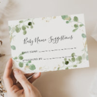 Cartão de Sugestões do Nome do Bebê Eucalyptus Gli