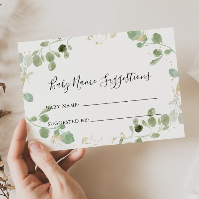 Cartão de Sugestões do Nome do Bebê Eucalyptus Gli (Criador carregado)