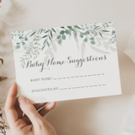 Cartão de Sugestões do Nome do Bebê Eucalyptus Min