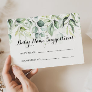 Cartão de Sugestões do Nome do Bebê Eucalyptus Wat