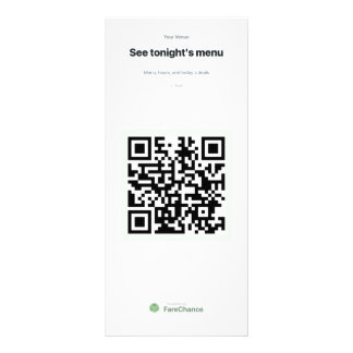 Cartão de Suporte de Código QR para Restaurantes e