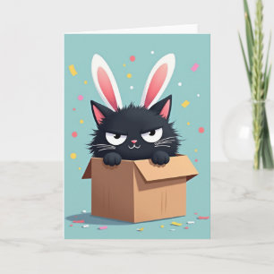 Cartão de Surpresa de Aniversário do Gato Mal-humo