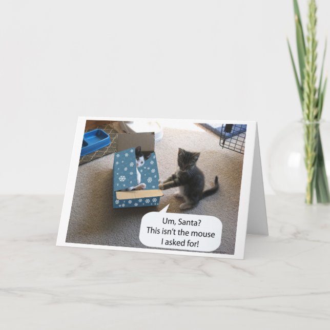 Cartão de surpresa de Natal de Kitten (dentro de v (Frente)