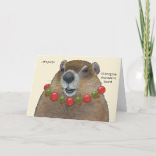 cartão de tábua de charcutaria do dia da marmota/f