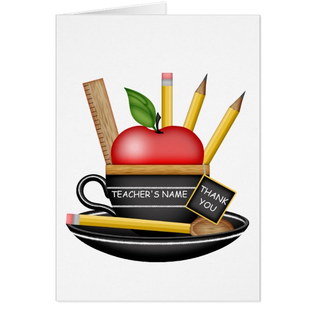 Cartão de Taça Apple do Professor (Frente)