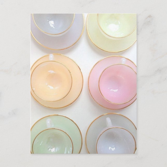 Cartão de Taça Daîly Girly Pastel Tea Cup (Frente)