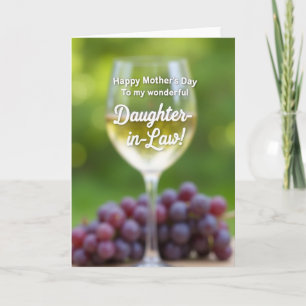 Cartão de Taça de Vinho do Dia das Mães