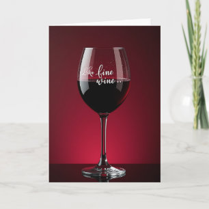 Cartão de Taça de Vinho Envelhecido