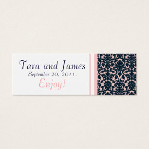 Cartão de Tag branco do favor do casamento tema