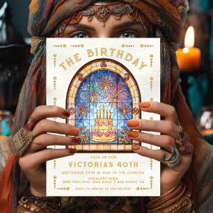 Cartão de Tarot de Bolo de Aniversário de Vidro Co
