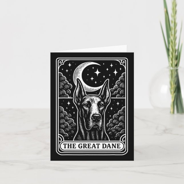 Cartão de Tarot de Mãe de Cachorro Great Dane Vint (Frente)