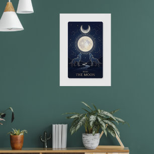 Cartão de Tarot Lua Navy Escura Poster de Arte Cel