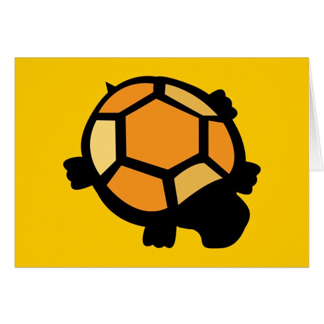 Cartão de Tartaruga Laranja e Preto (Frente Horizontal)