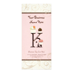 Cartão de Taxa de Negócio - Letra K Monograma - De