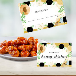 Cartão de Tenda de Comida BEE-licious em Branco