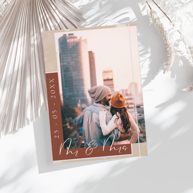 Cartão de Terracota com Foto e Letra para Save the (Criador carregado)