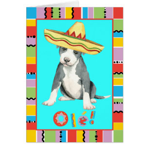 Cartão de Terrier de pitbull da festa