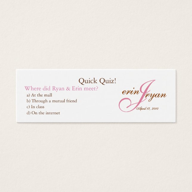 Cartão de Teste de Casamento (Frente)