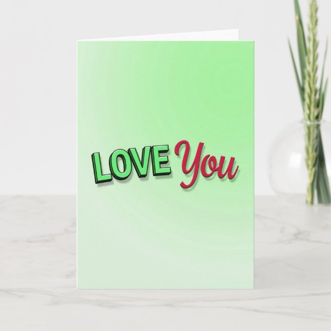 Cartão de texto 3D de amor clássico (Frente)