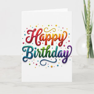 Cartão de Texto de Aniversário Jubiloso
