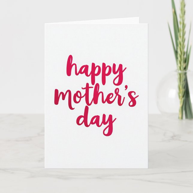 Cartão de texto do Dia das Mães Magenta (Frente)