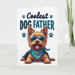 Cartão de Texto em Negrito Pai Cachorro Azul Turqu