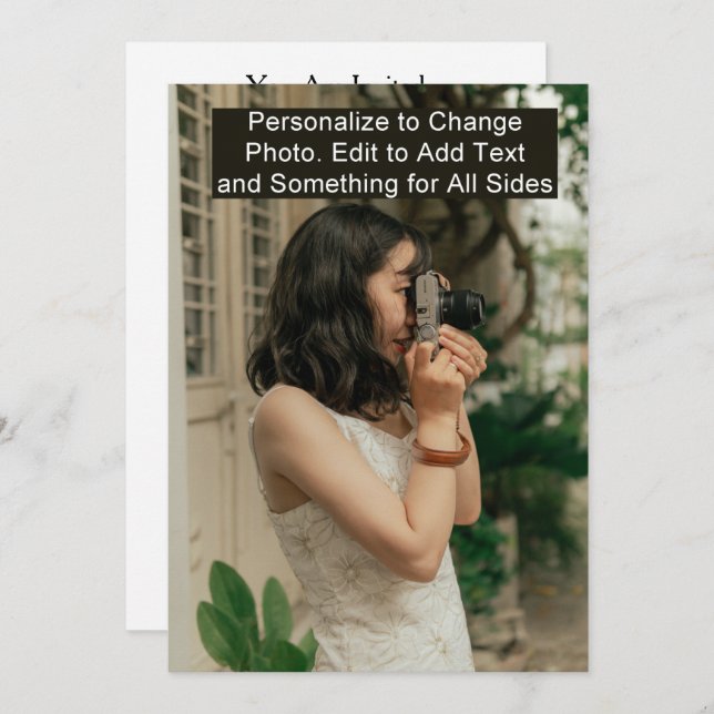 Cartão de Texto Fotográfico de Convite para Evento (Frente/Verso)