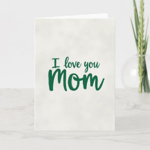 Cartão de Texto Verde 'Eu Te Amo Mãe'