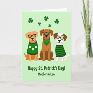 Cartão de Textura Brilhante dos Cães Shamrock