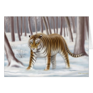 Cartão de Tigre Siberiano Ameaçado