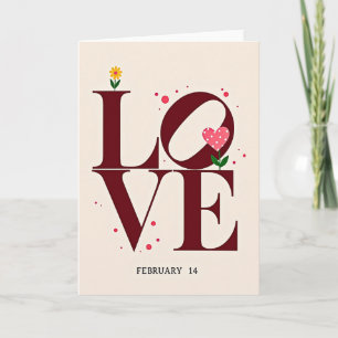 Cartão de Tipografia de Amor Sincero