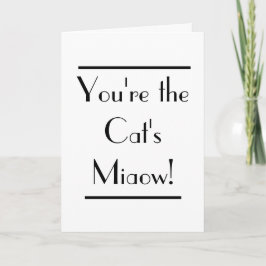 Cartão de Tipografia Gatos Miaow Art Déco