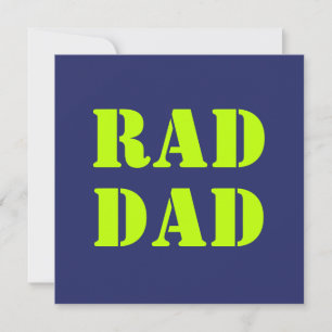 Cartão de tipografia moderno de neon Pai verde