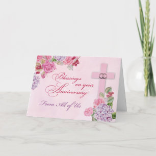 Cartão De Todos Nós Anéis de Aniversário de Casamento Rel