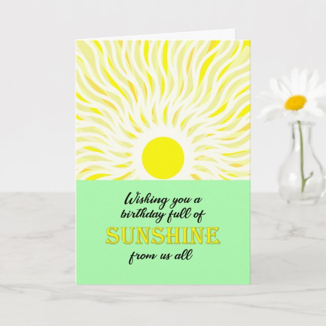Cartão De todos nós, Bright Sunshine Card de aniversário (Planta pequena)