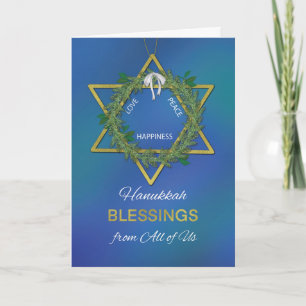 Cartão De todos nós Hanukkah Benessings Star de David