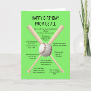 Cartão De todos nós, piadas de beisebol de aniversário