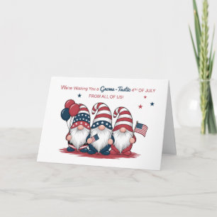 Cartão De todos nós Quarto de julho Gnomos Cutes