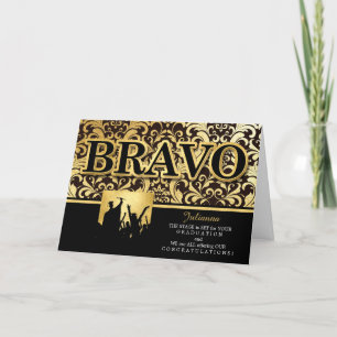 Cartão de todos os EUA Graduação BRAVO Faux Gold Foil