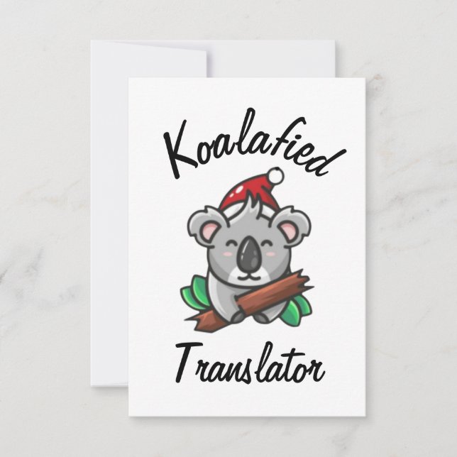 Cartão de Tradutor Koalafied (Frente)